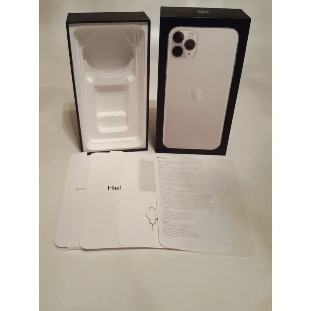 01 Original Apple  Empty Box Iphone 11 Pro Max Silver 256 gb EMPTY BOX